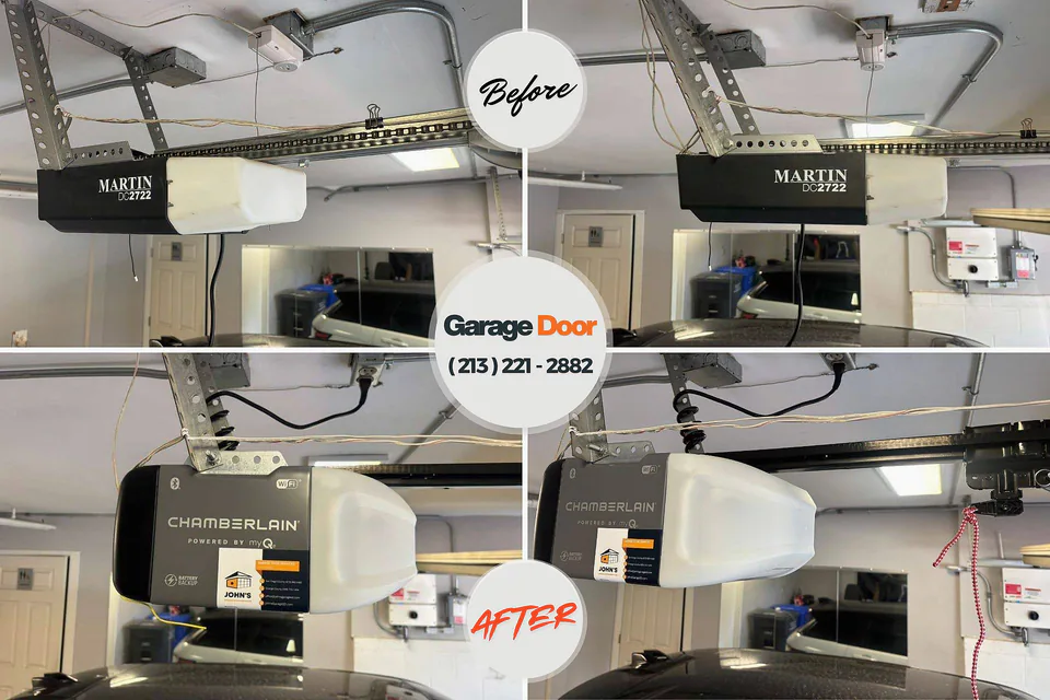 Before and after: garage door repair Brooklet, GA